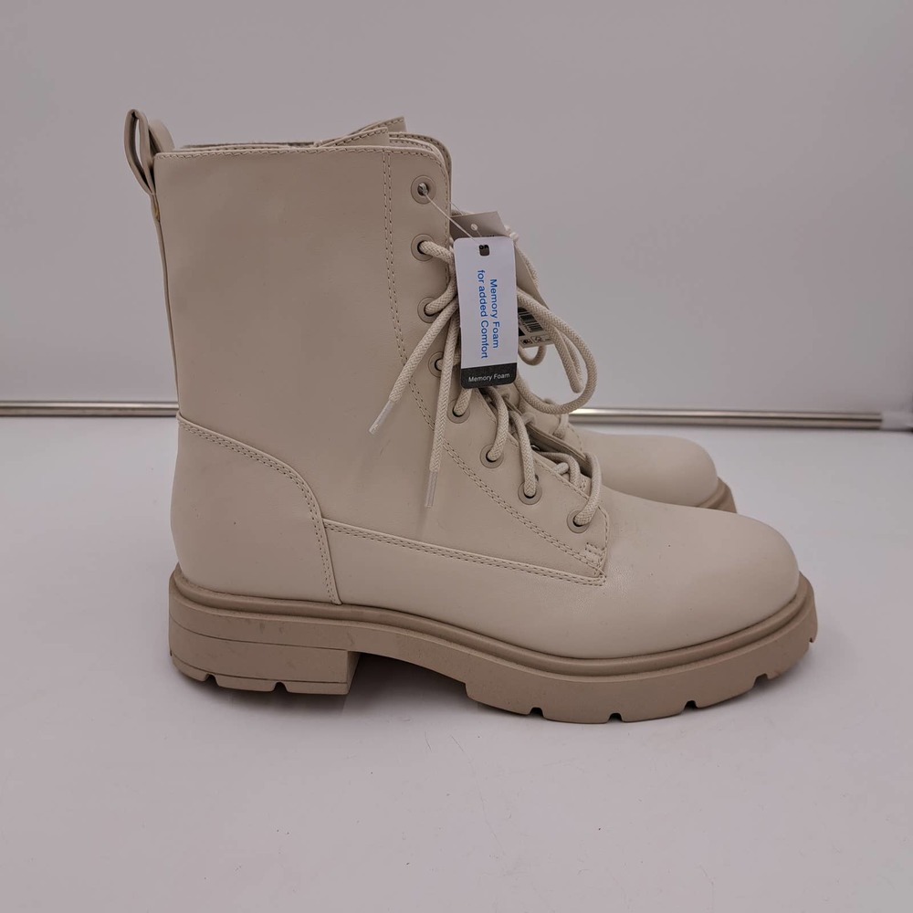 No Boundaries Women 10W Combat Boots Lace-Up/Side Zip Closure Fits True to Size